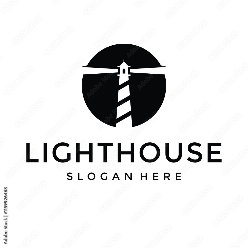simple lighthouse logo element on white background simple lighthouse logo element on white background