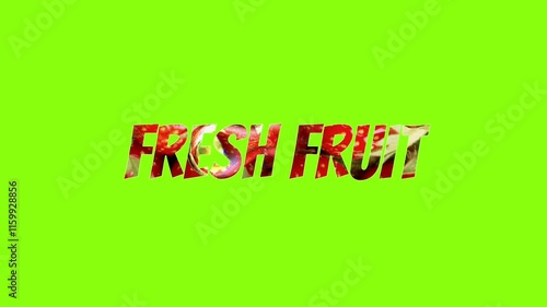 Wallpaper Mural Footage of the text effect "Fresh Fruit" with a masking concept, showing strawberry fruit elements in the writing, with a green screen background which gives a fresh and dynamic impression Torontodigital.ca