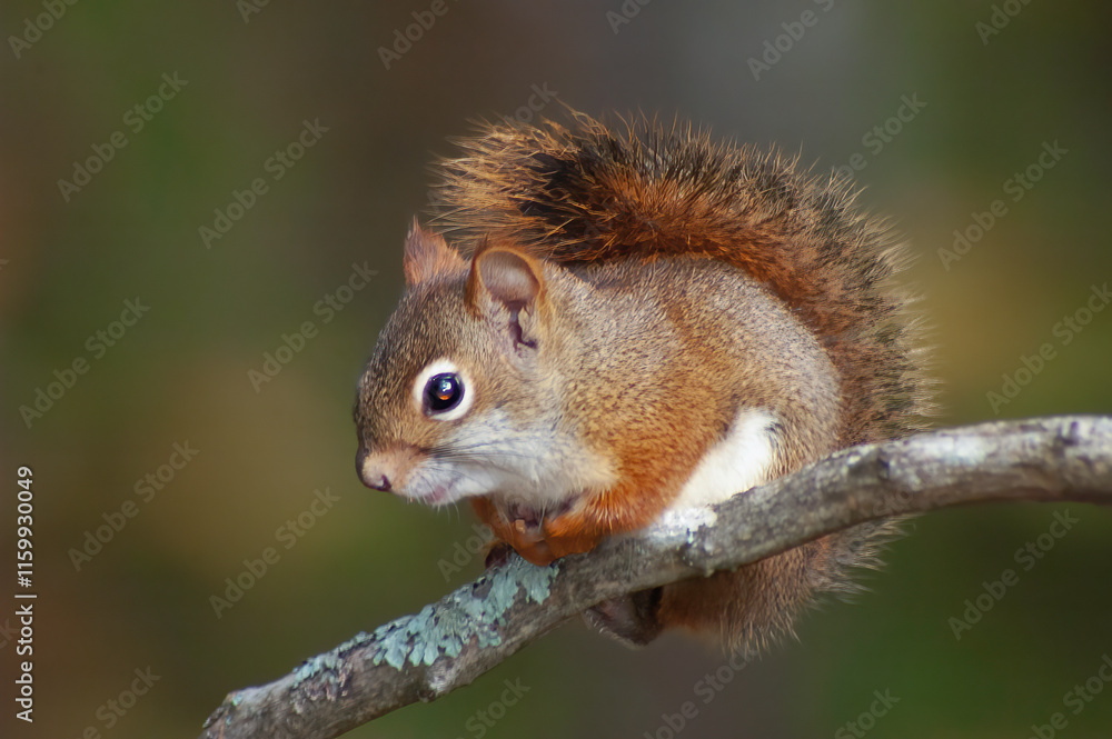 Obraz premium red squirrel on a tree