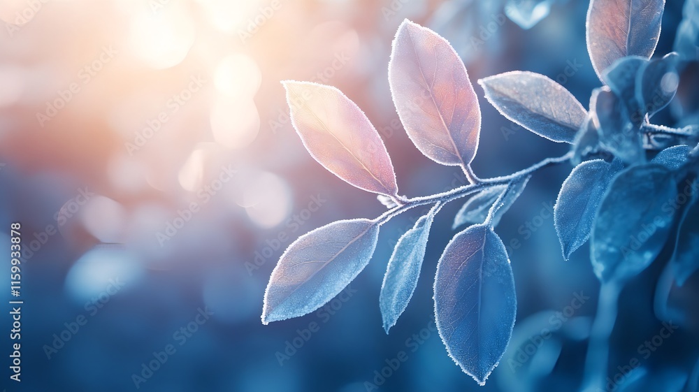 Fototapeta premium Delicate Foliage in Ethereal Blue Light