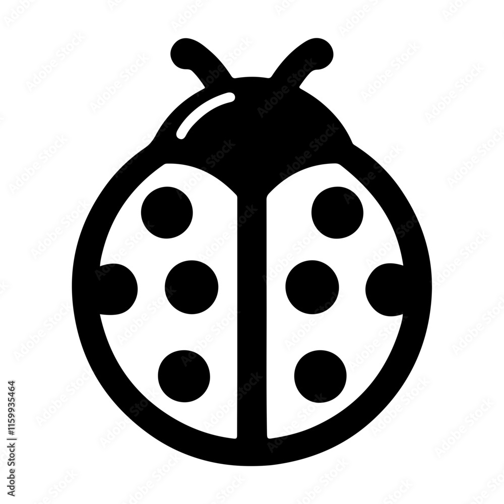 Minimalist Ladybug Icon Vector with a Monochrome Finish, Celebrating the Beauty of Insects in Nature Minimalist Ladybug Icon Vector with a Monochrome Finish, Celebrating the Beauty of Insects in Nature