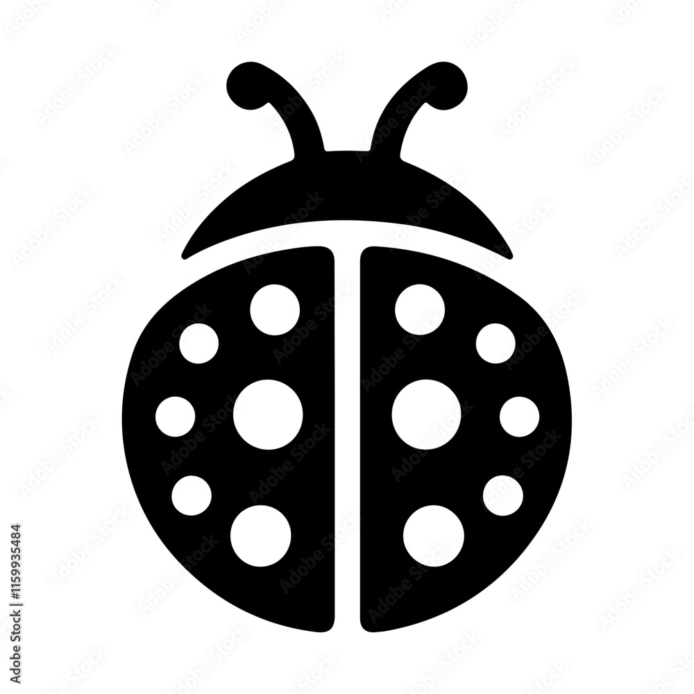 Elegant Ladybug Icon Vector in Monochrome, Showcasing a Minimalist Aesthetic with a Wildlife Touch Elegant Ladybug Icon Vector in Monochrome, Showcasing a Minimalist Aesthetic with a Wildlife Touch