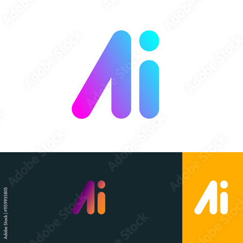 Ai typeface typeface modern logo with gradient color