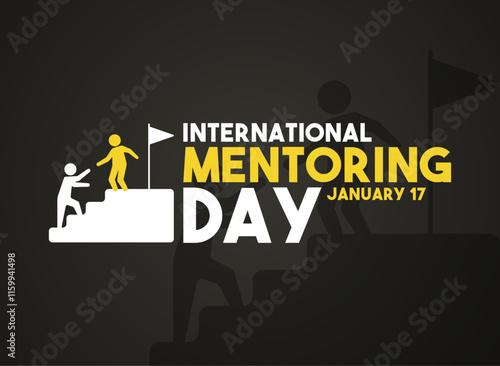 International mentoring day. January 17. Poster, banner, background.
