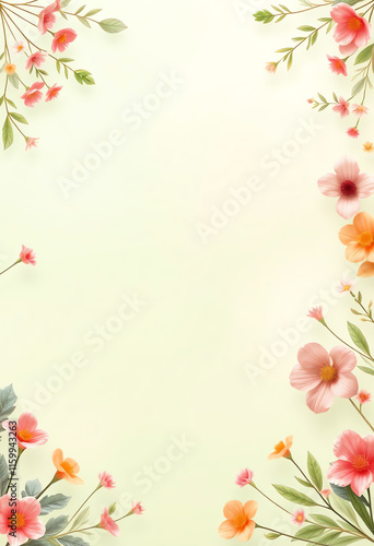 Floral Background Template for Invitations and Branding