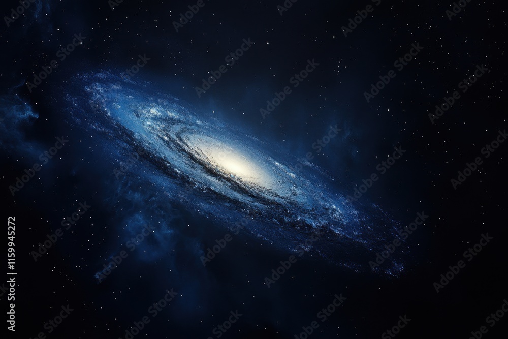 Spiral galaxy in deep space with bright core and swirling arms. (17) Spiral galaxy in deep space with bright core and swirling arms. (17)