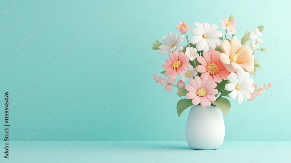 Fresh and elegant cartoon flower bouquet Fresh and elegant cartoon flower bouquet