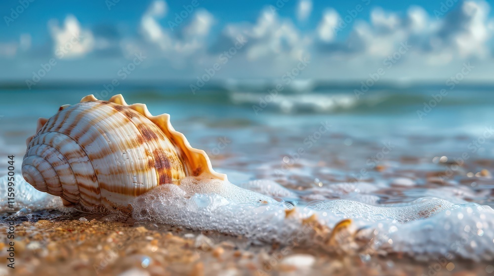 Serenity of the Ocean. Harmonious blend of Earth and Sky concept Serenity of the Ocean. Harmonious blend of Earth and Sky concept