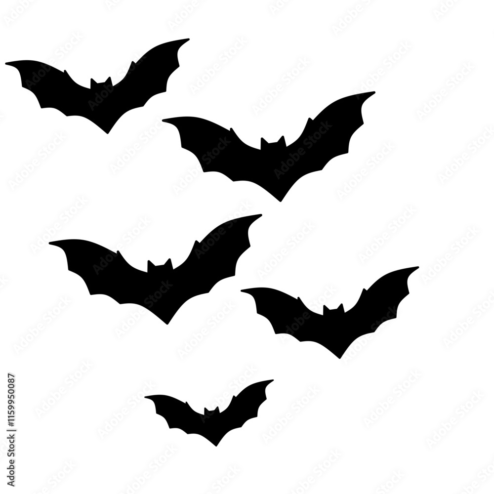 Crowd of flying bats. Halloween clipart. Crowd of flying bats. Halloween clipart.