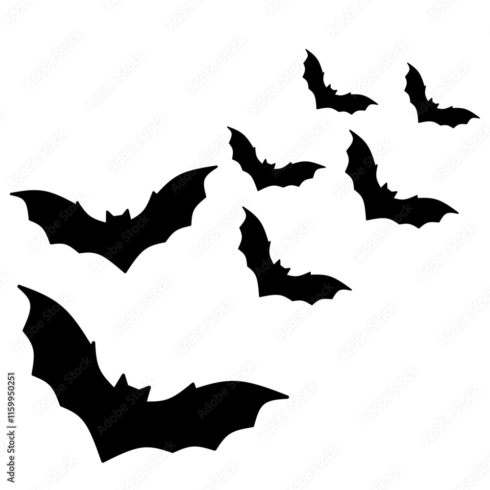 Crowd of flying bats. Halloween clipart. Crowd of flying bats. Halloween clipart.