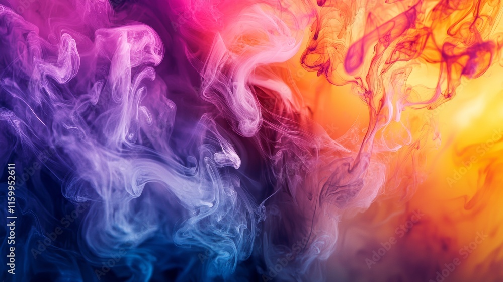Fototapeta premium Vibrant colorful smoke on a black background