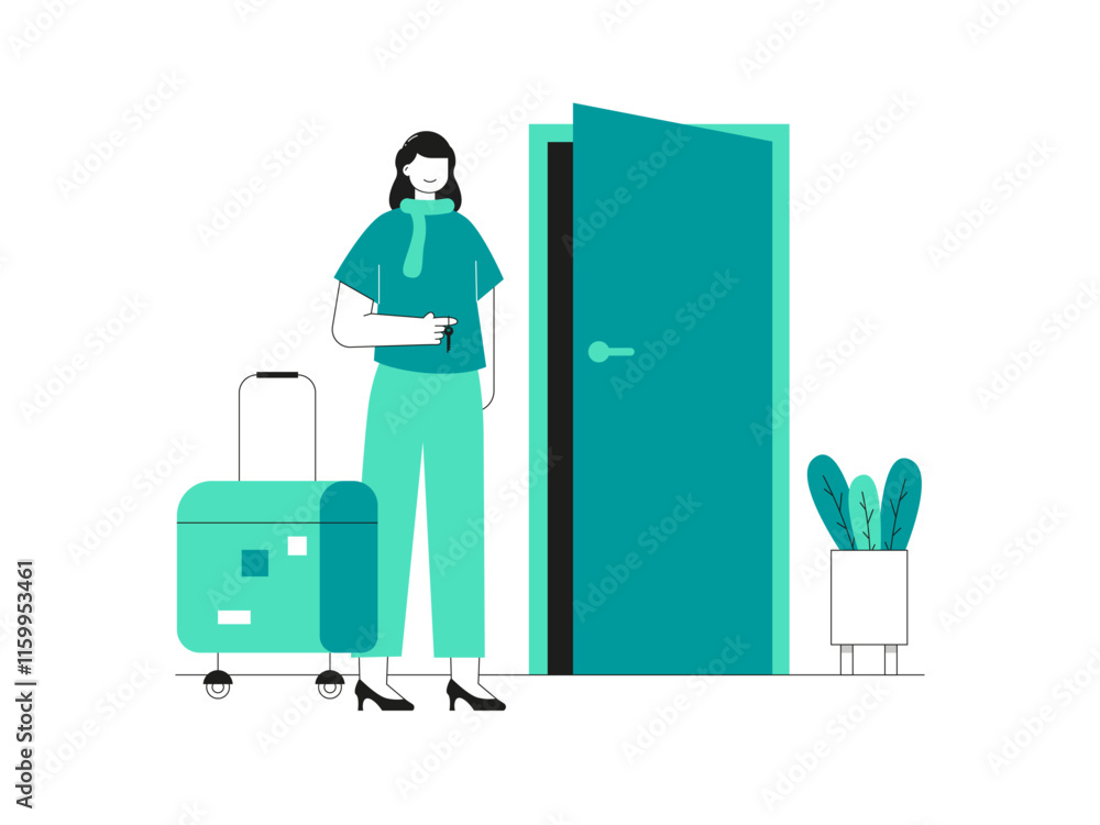 Migration illustration. Flat vector illustration Migration illustration. Flat vector illustration