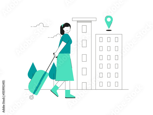 Migration illustration. Flat vector illustration