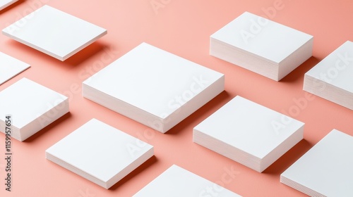 Designing minimalist white paper stacks studio still life aesthetic