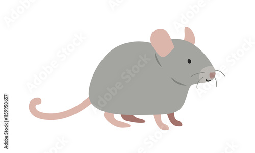 House mouse cartoon clipart. House mouse vector illustration in flat style. Hand-drawn wild animal concept