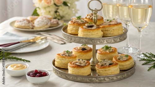 Festive Vol Au Vent Spread for Celebration Table