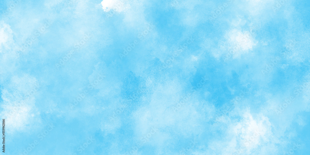 Abstract blue watercolor painted sky background by teal color blue, Abstract blue color clouds background, Vibrant clear blue sky with puffy and blurry natural clear clouds. Abstract blue watercolor painted sky background by teal color blue, Abstract blue color clouds background, Vibrant clear blue sky with puffy and blurry natural clear clouds.