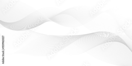 Vector abstract white light blend paper wave flow digital gradient transparent tech wave curve creative technology flowing smooth diagonal background. Modern creative wave lines glowing moving sound.