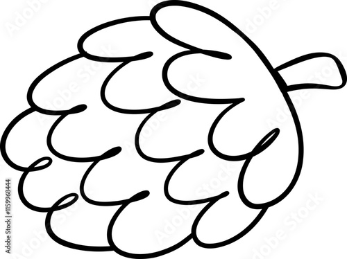 Cute pinecone winter doodle hand drawn Coloring image