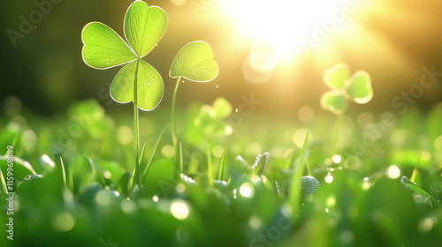 A four-leaf clover in the sun
