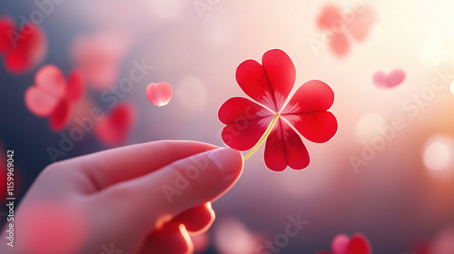 A four-leaf clover in the sun