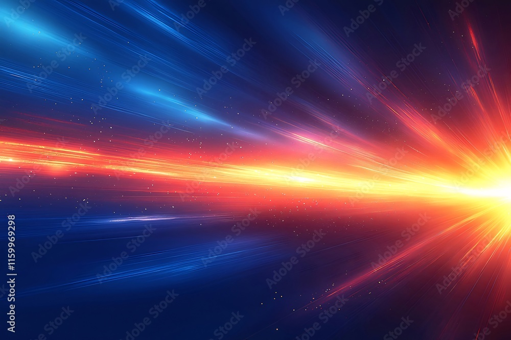 Abstract light streaks, blue, orange, and yellow, radiating from a bright center, creating a dynamic, energetic effect. Abstract light streaks, blue, orange, and yellow, radiating from a bright center, creating a dynamic, energetic effect.