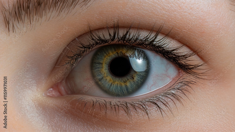 Close-Up Macro Photography of a Striking Green Eye Close-Up Macro Photography of a Striking Green Eye