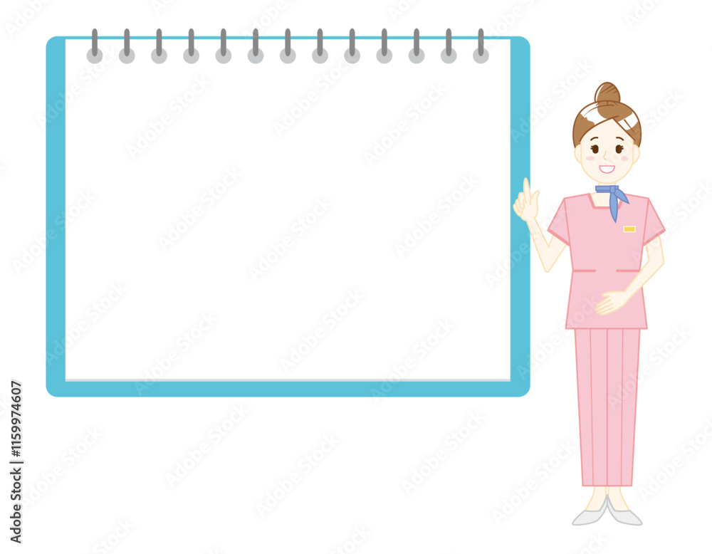 接客する女性のイラスト　美容アドバイススタッフ