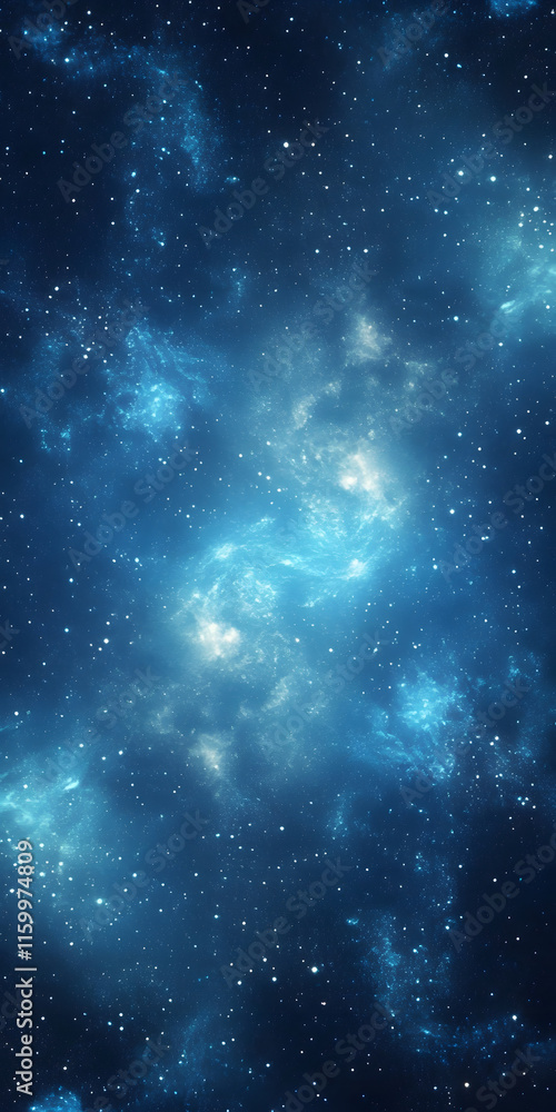 Naklejka premium Starlit Night Sky With Distant Galaxy and Twinkling Stars in the Universe : Generative AI