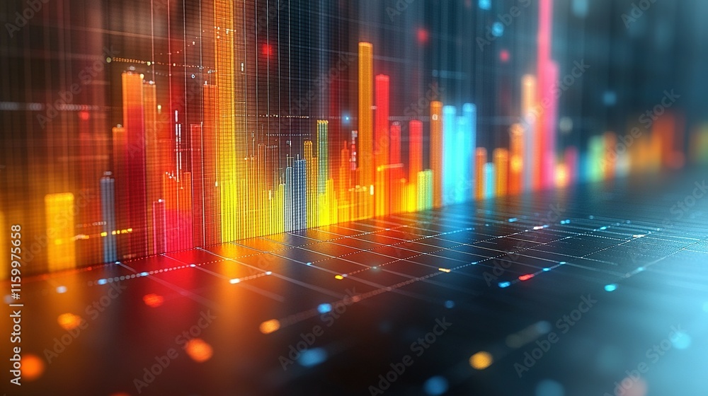 Abstract Digital Data Visualization Colorful Bars Abstract Digital Data Visualization Colorful Bars