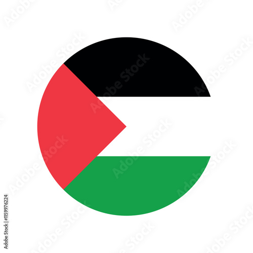 Free Download Palestine round flag, State of Palestine flag button, Palestine circle flag icon, vector illustration - GFXLoad