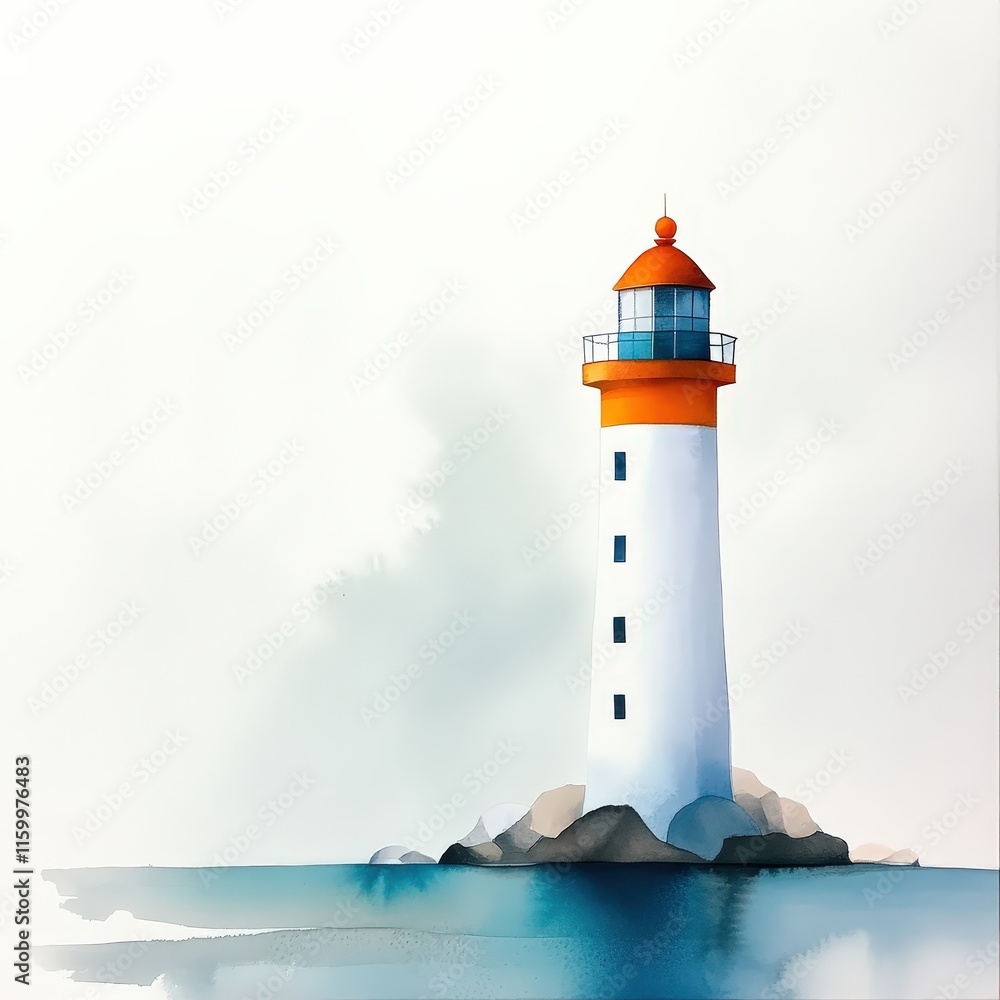 Lighthouse scenes, coastal architecture, white atmosphere Lighthouse scenes, coastal architecture, white atmosphere