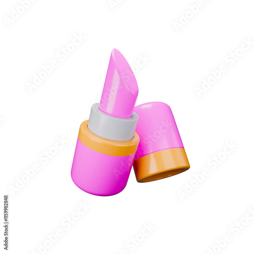 3d icon render pink lipstick photo