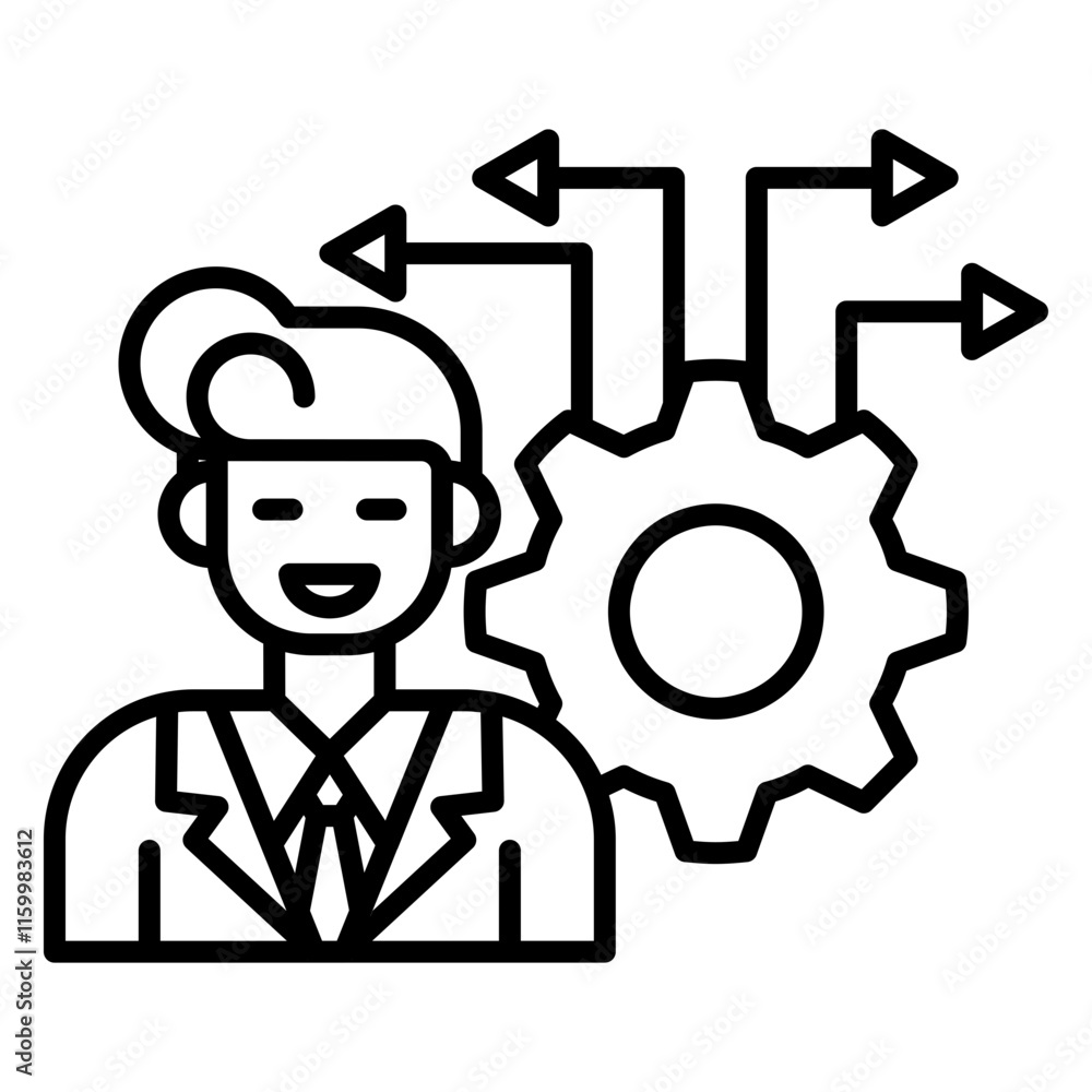 Career advancement icon style black line Career advancement icon style black line