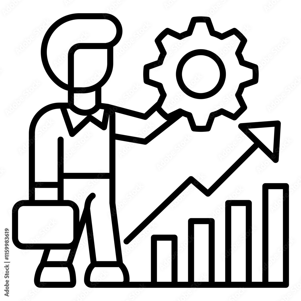 Career advancement icon style black line Career advancement icon style black line