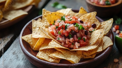 Delicious Mexican Tortilla Chips with Fresh Salsa photo