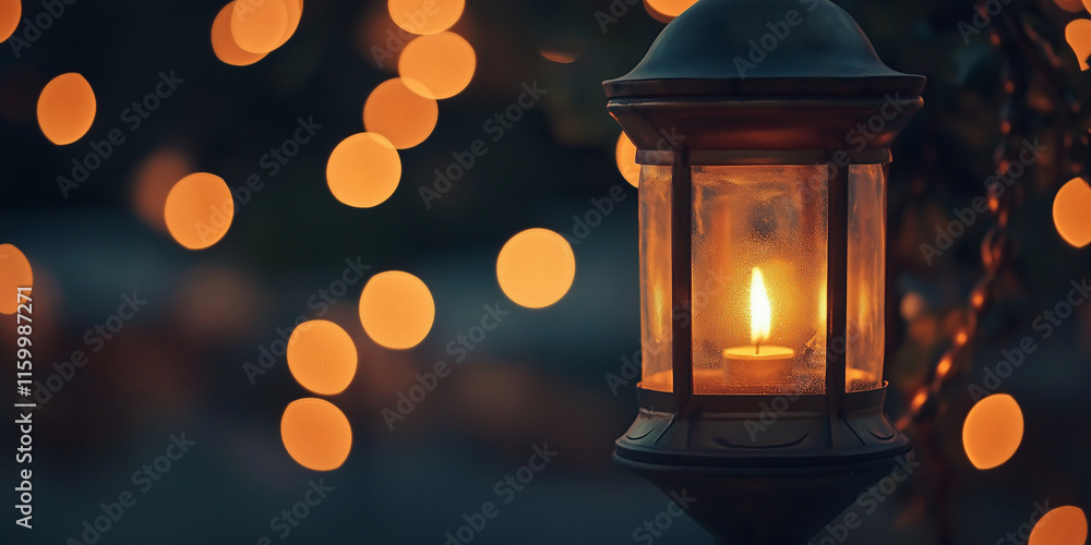 Orange bokeh lights from lanterns Orange bokeh lights from lanterns