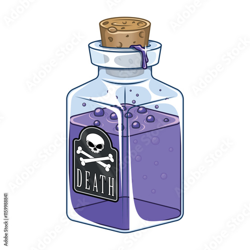 Glass bottle with poisonous substance with