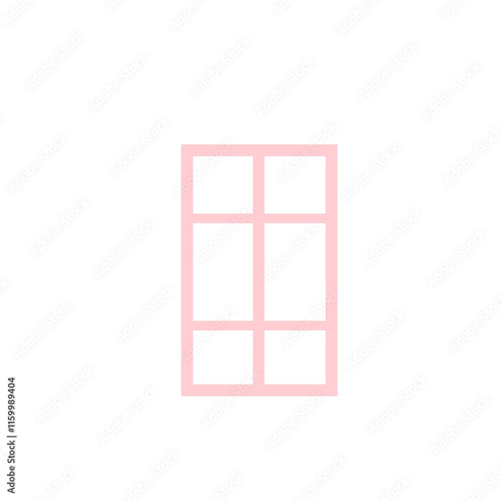 Pink window icon isolated on white background Pink window icon isolated on white background