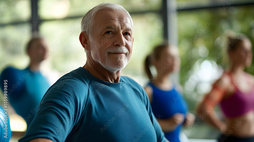 Elderly Man in Gym Embracing Fitness and Longevity Positive Lifestyle : Generative AI Elderly Man in Gym Embracing Fitness and Longevity Positive Lifestyle : Generative AI