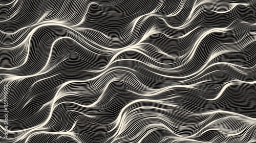Abstract Wavy Line Vector Pattern Background