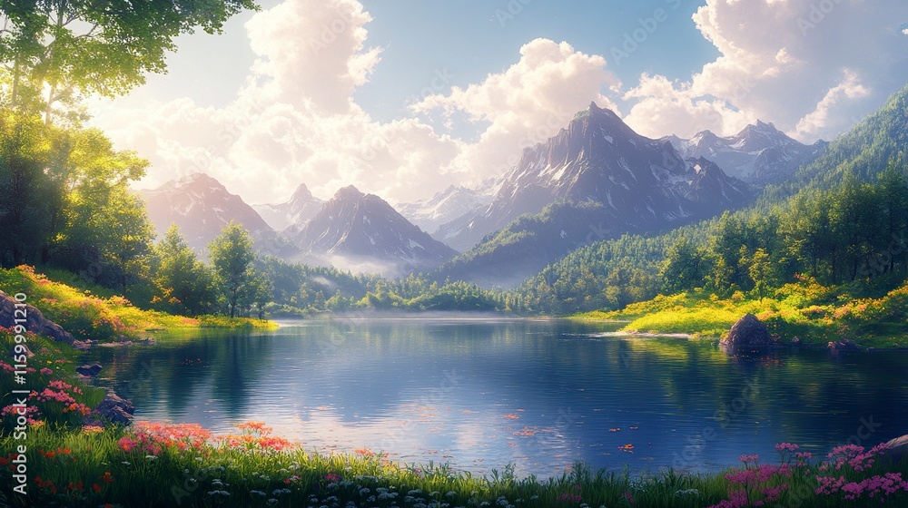 Fototapeta premium nature background,illustrations --ar 16:9 --stylize 400 --v 6.1 Job ID: 9c3920bf-fbe4-4a05-ba8e-95e8c77c474e