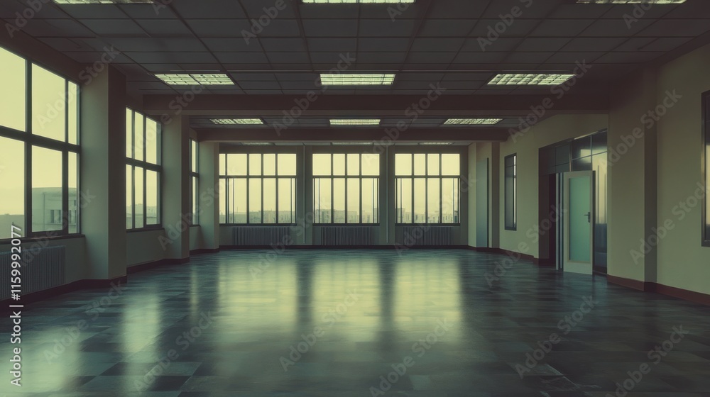 Empty Office Space with Large Windows and Natural Light Empty Office Space with Large Windows and Natural Light