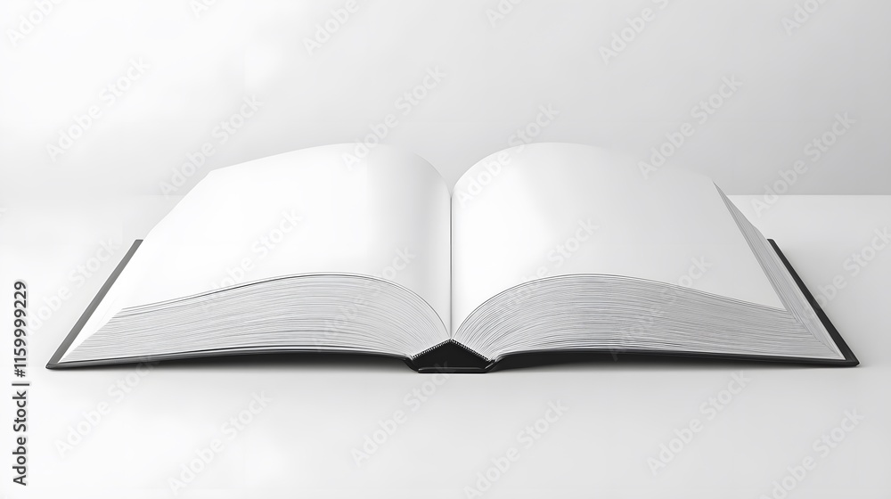 Blank hardcover book cover mockup standing on plain white background Blank hardcover book cover mockup standing on plain white background
