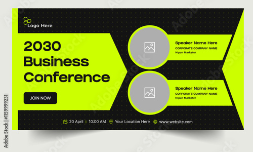 Trendy business conference webinar template banner design, business strategy seminar banner design, fully editable eps 10 file format