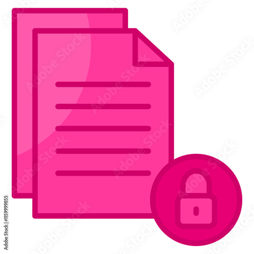 Document Encryption  Icon Element For Design