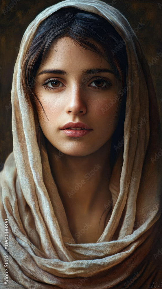 A young woman wearing a yellow headscarf