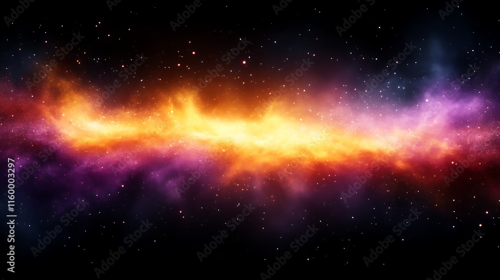 Cosmic Nebula Displaying Vivid Orange Purple Hues Cosmic Nebula Displaying Vivid Orange Purple Hues