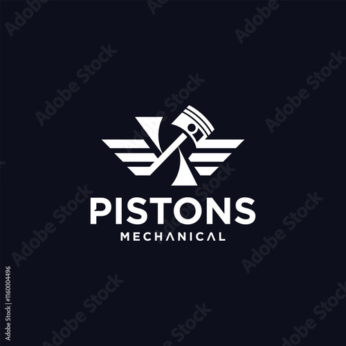 Piston technology logo, piston technology logo symbol, piston engine maintenance, piston spare parts