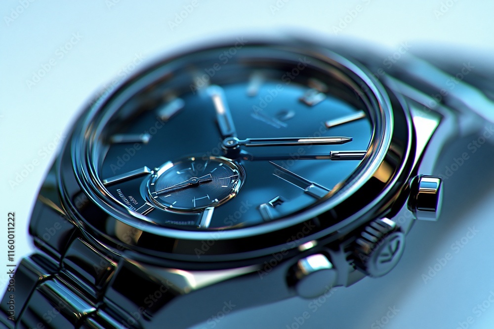 Fototapeta premium Close-up of a sleek, modern wristwatch showcasing its details.